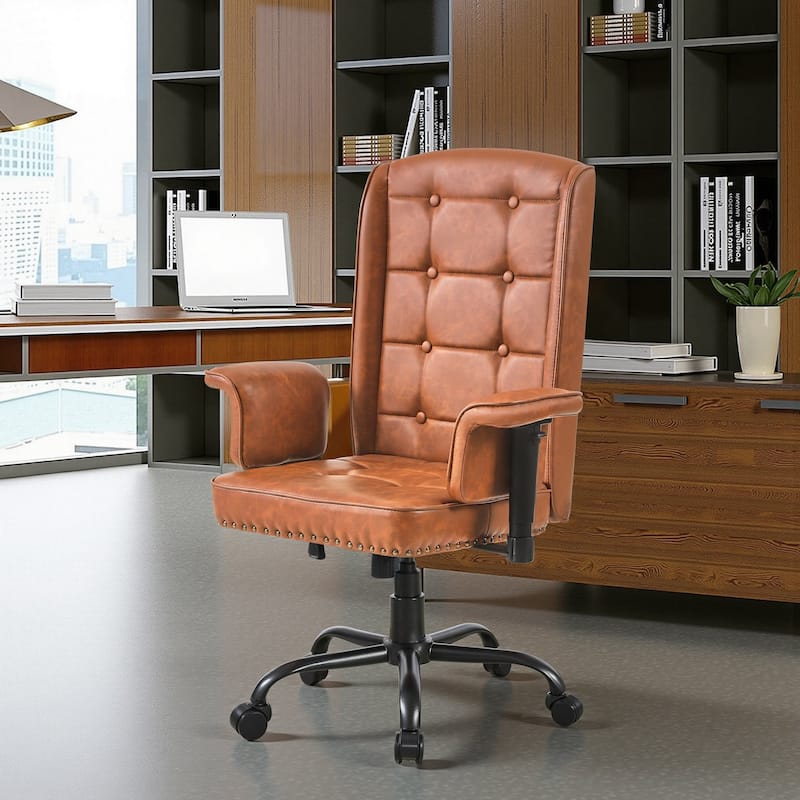 Javlergo Adjustable Home Office Desk Chair Desk Chair Executive Office Chair Computer Chair Ergonomic Mid Back with 360° Swivel