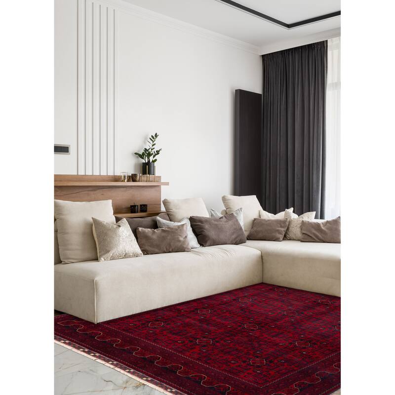 ECARPETGALLERY Hand-knotted Finest Khal Mohammadi Red Wool Rug - 6'7 x 10'0