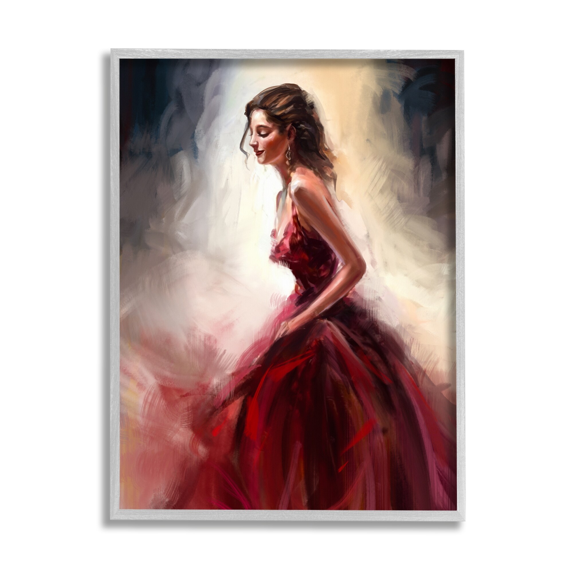 Stupell Elegant Woman Red Dress Framed Giclee Art by Ziwei Li
