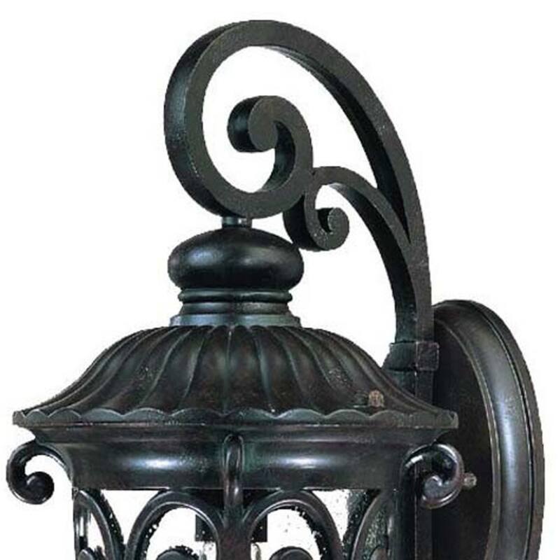 Aluminum Outdoor Wall Light with Seeded Glass Dimmable LED - 11.63” x 9.38” x 22.75” (D x W x H)