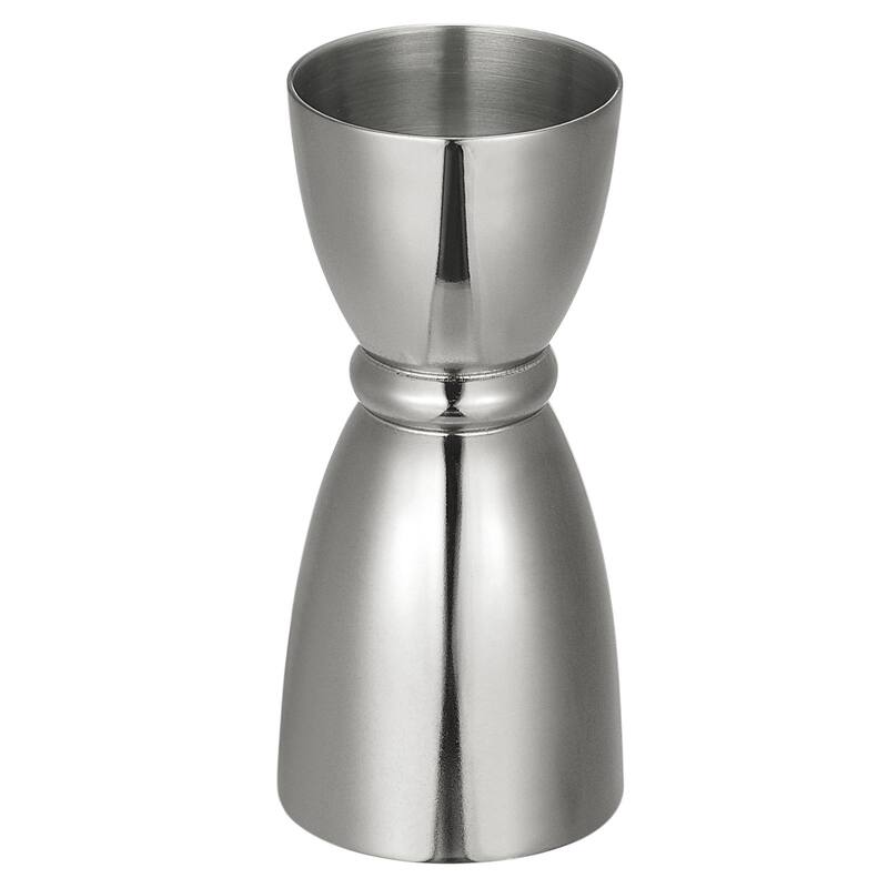 1oz/1.5oz Glass Measuring Cup, Stainless Steel Rim Bell Jigger - 92mm