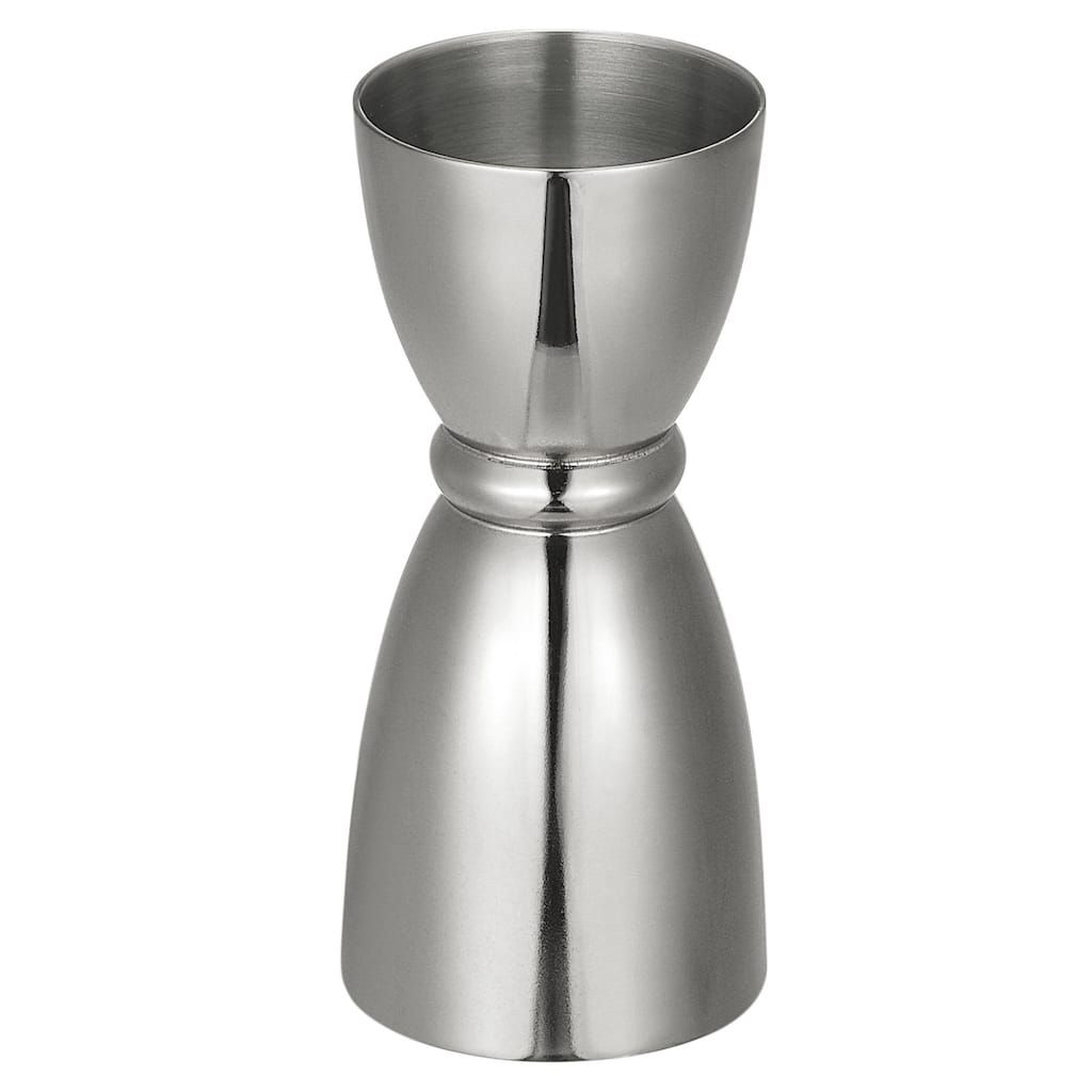 1oz/1.5oz Glass Measuring Cup, Stainless Steel Rim Bell Jigger - 92mm