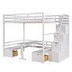 preview thumbnail 18 of 16, Multifunctional Design Full over Full Size Bunk Bed with staircase,the Down Bed can be Convertible to Table Set and Seats.