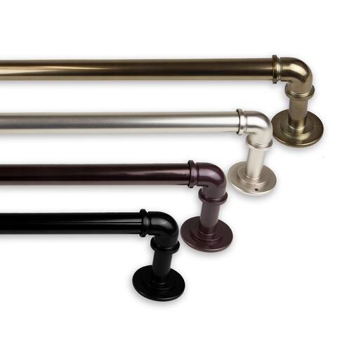InStyleDesign Industrial Steel Pipe 1-inch Adjustable Curtain Rod