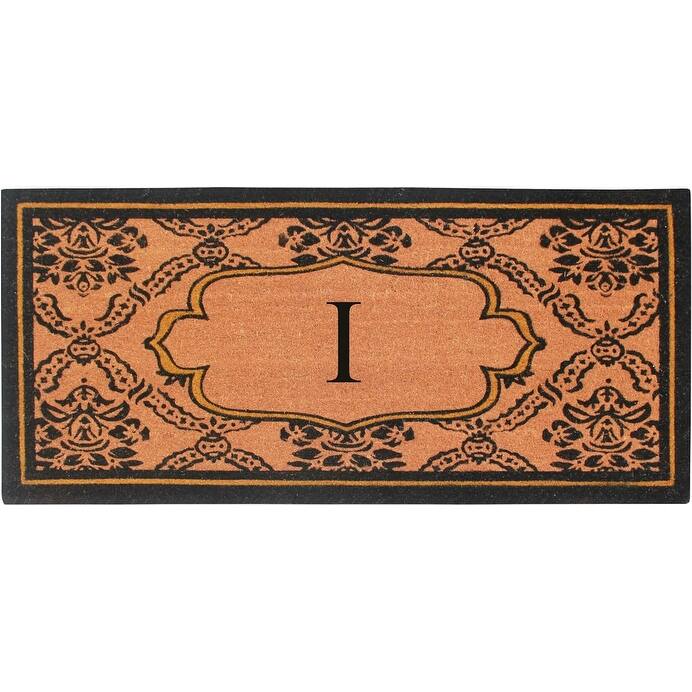 A1HC Uriel Bleached Coir Anti-shred Monogrammed Doormat, 30" X 60" - monogrammed i