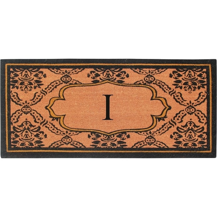 A1HC Uriel Treated Coir Monogrammed Entry Double Door Mat 30"x 60" - I