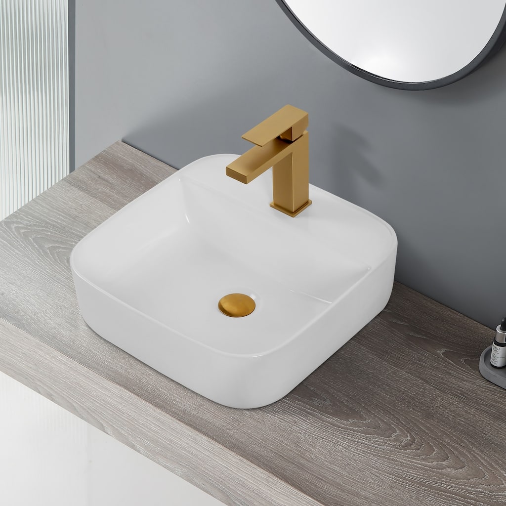 Square Countertop Ceramic Washbasin