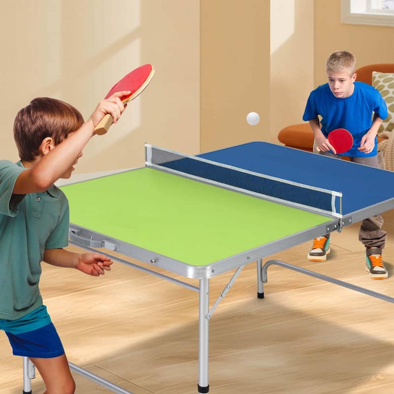 Costway 47" x 30" Mini Table Tennis Table with Adjustable Height for - See Details