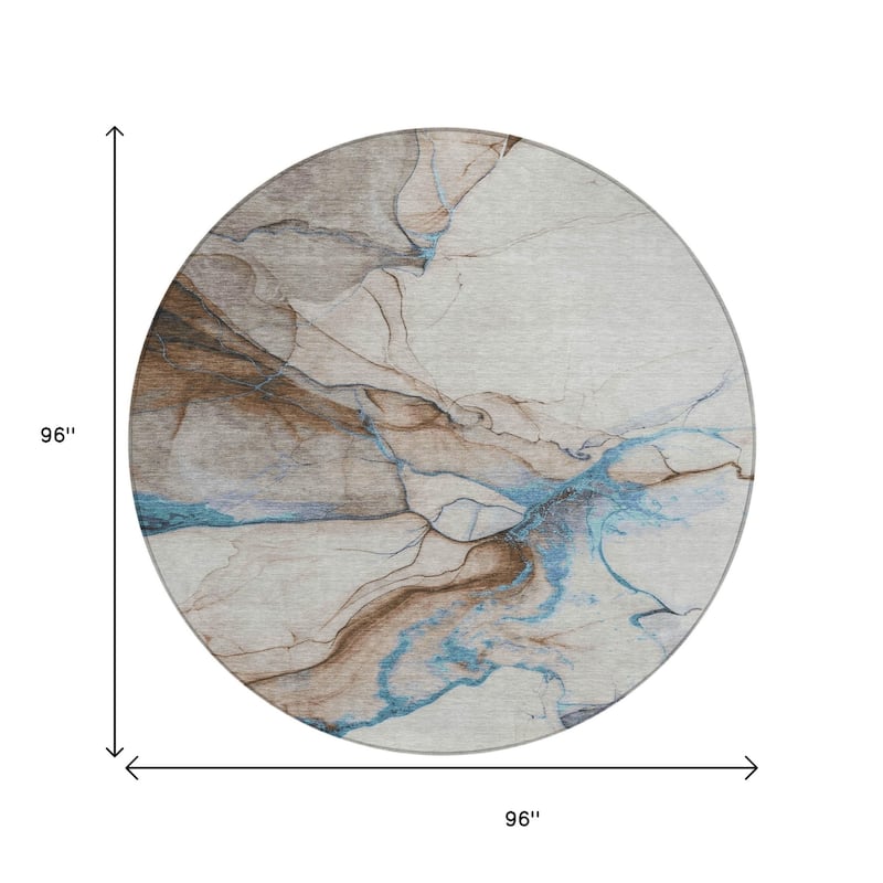 HomeRoots Abstract Modern Rectangle Outdoor Rug