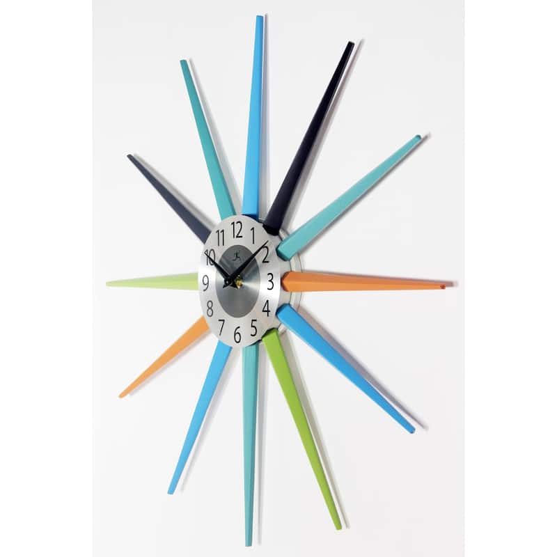 Stellar Mid-century Multicolor Starburst Unique Wall Clock - 20.5 x 1.75 x 20.5