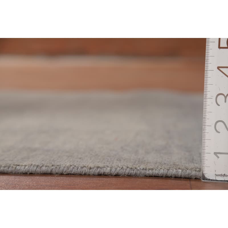 Hand Knotted Oriental 100% Wool Carpet Modern Solid Greys & Charcoal Gabbeh Area Rug - 4' 4'' X 3' 4''