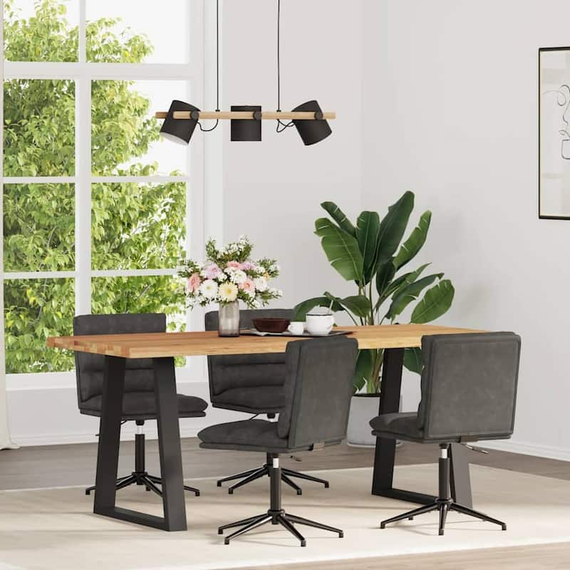 vidaXL Dining Chair Set of 4 Black/Brown - 7.8 x 6.8 x 13.0 - Black