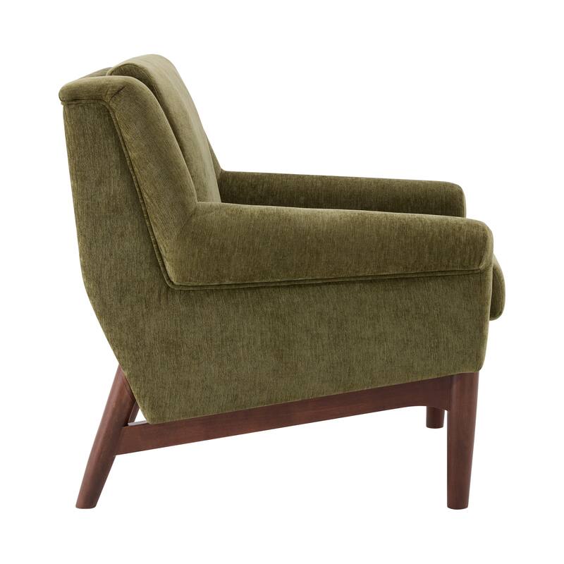 Mid-Century Modern Upholstered Accent Chair with Flared Arms by Harper&Bright Designs