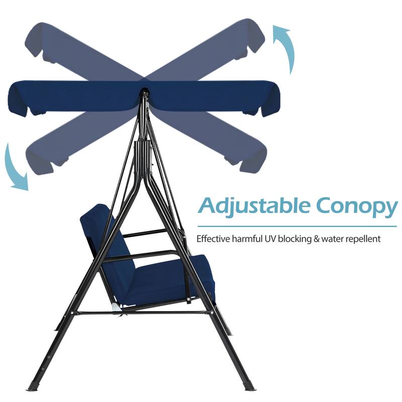 3-Seat Patio Swing Chair, Outdoor Porch Swing Glider