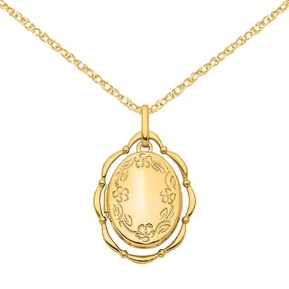 14k Yellow Gold Fancy Oval Locket 14k Yellow Gold Fancy Oval Locket