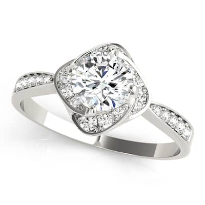 Auriya 14k White Gold Lab Grown Round Diamond Halo Engagement Ring 0.50 to 5.00 ct. tw. (F-G VS)
