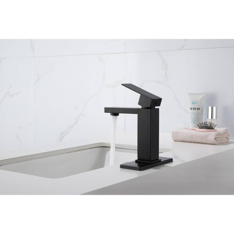 Single Handle Bathroom Sink Faucet with Pop-Up Drain (with Overflow)