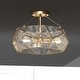 preview thumbnail 1 of 10, Euclid 16-in W Gold Aged Brass Contemporary Geometric Semi Flush Mount Ceiling Light Fixture - 16-in W x 11-in H x 16-in D 16-in W x 11-in H x 16-in D - Aged Brass
