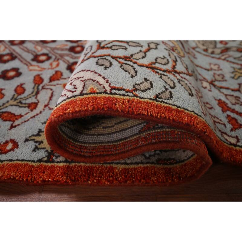 Traditional Blue Ziegler Indian Runner Rug Hand-Knotted Wool Carpet - 2'7"x 8'0"