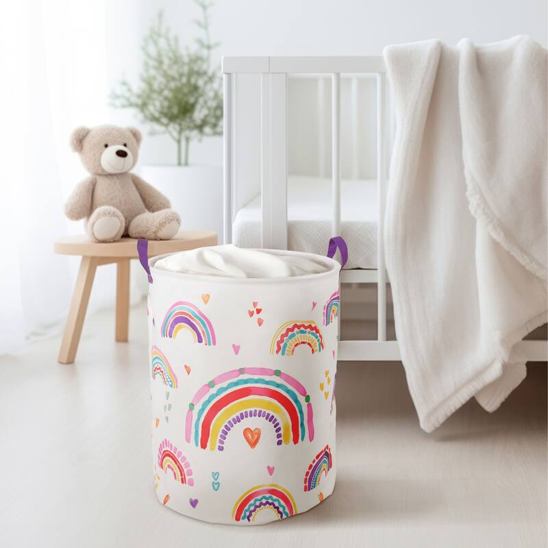 Rainbow Hearts Round Storage - Round Storage