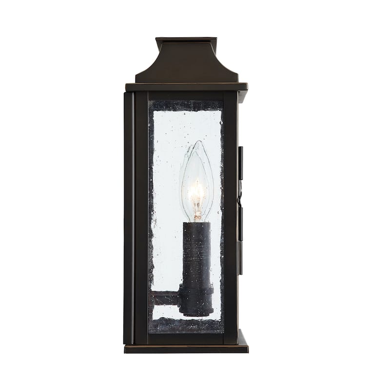 Bolton Oiled Bronze Outdoor Wall Lantern w/ Antiqued Glass
