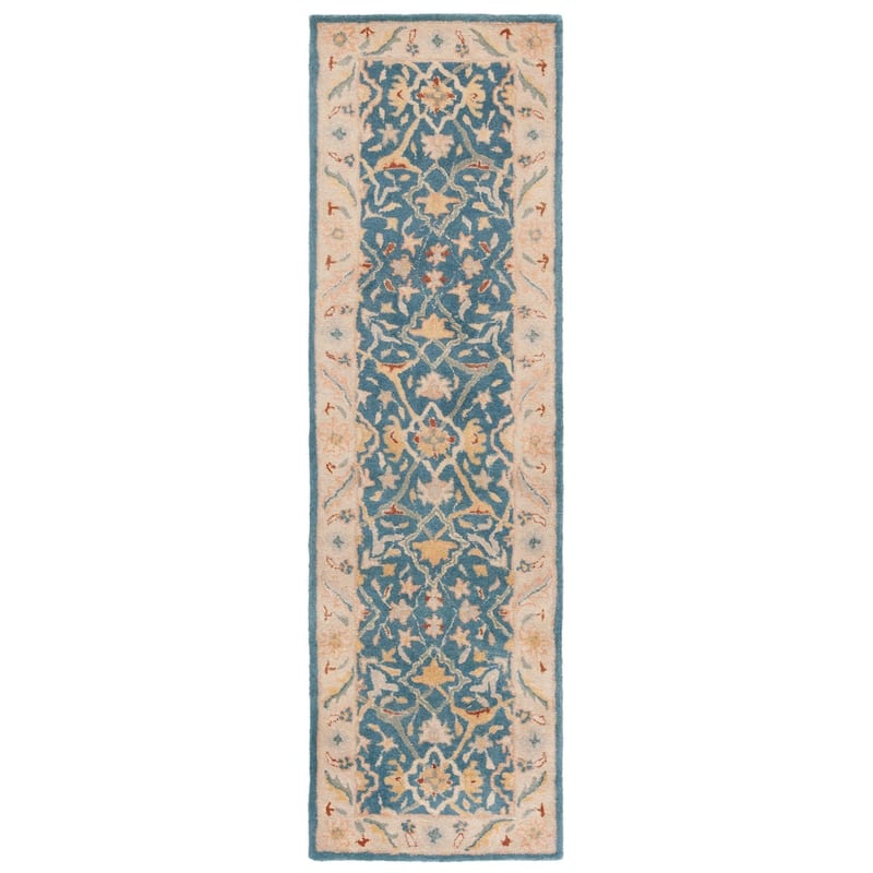 SAFAVIEH Handmade Antiquity Loana Traditional Oriental Wool Rug - 2'3" x 14' Runner - Blue