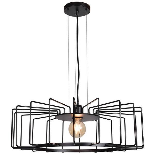 slide 2 of 2, Access Lighting Wired - Horizontal Cage Pendant - Black Finish