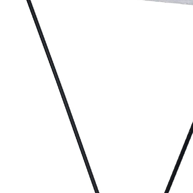 32-Inch Brown Writing Desk with Reversible Metal Base