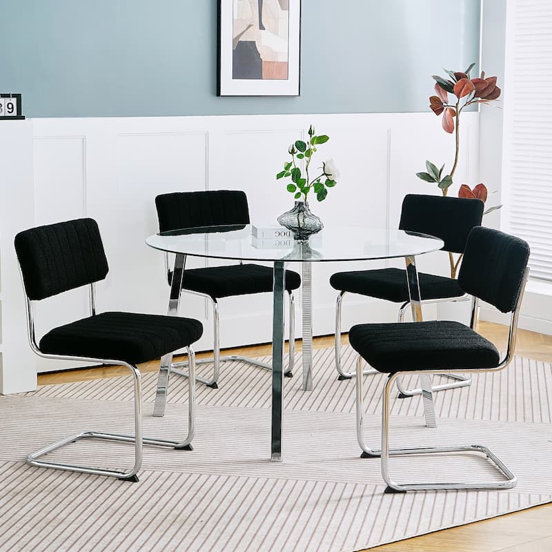 Modern minimalist ROUND glass dining table
