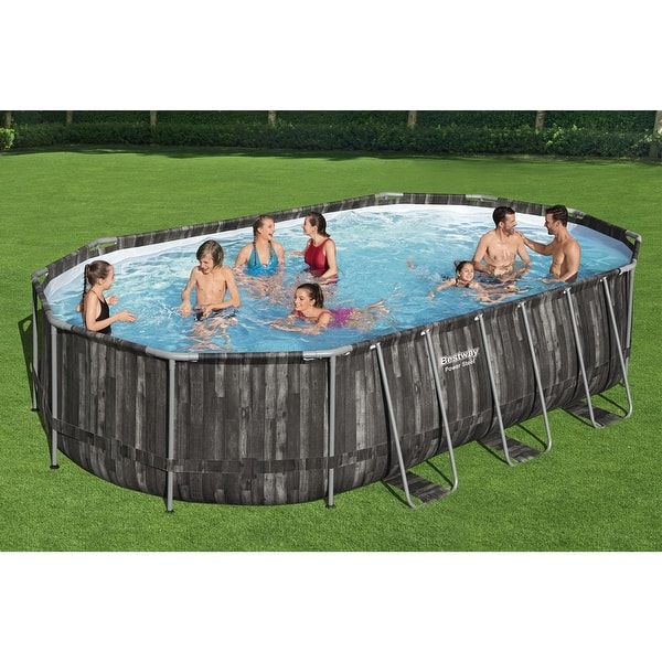 Photo 1 of Bestway Power Steel 16' x 10' x 42" Rectangular Above Ground Swimming Pool Set