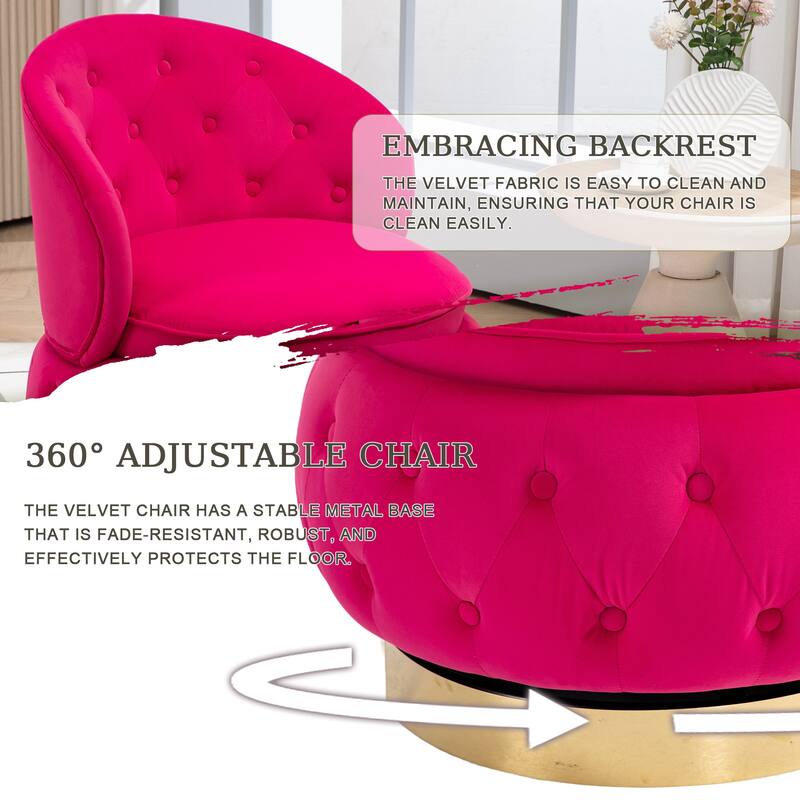 360 Degree Swivel Cuddle Barrel Accent Storage Chairs, Round Armchairs with Wide Upholstered, for Living Room
