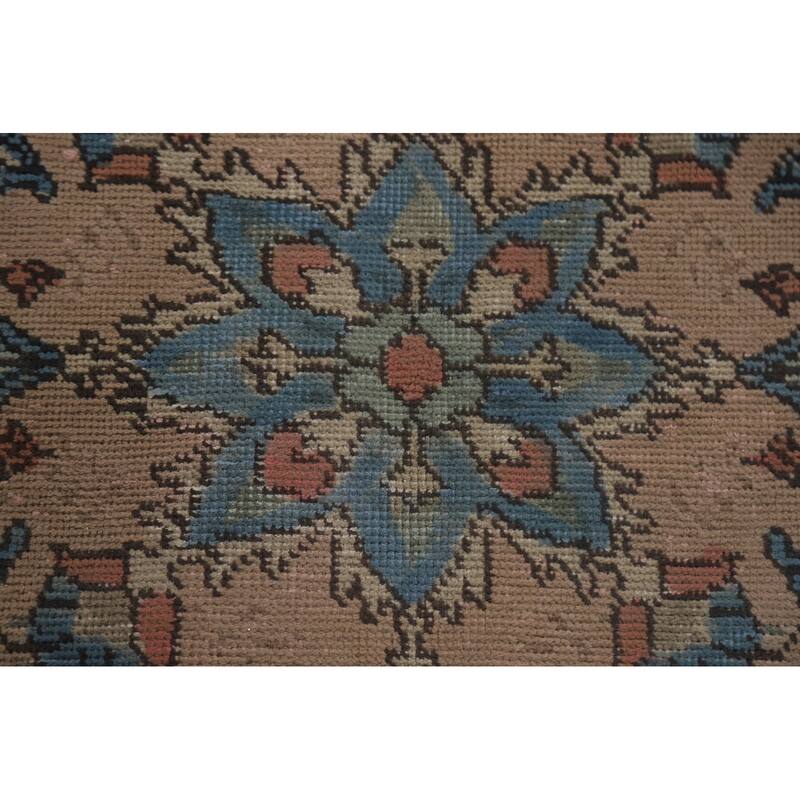 Hand Knotted Oriental 100% Wool Carpet Traditional Floral Pink Tabriz Area Rug - 12' 6'' X 9' 6''