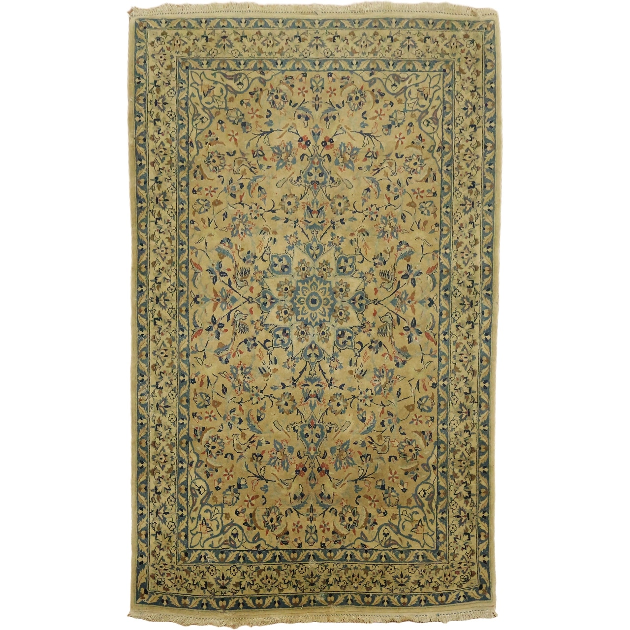 Hand Knotted Oriental 100% Wool Carpet Traditional Floral Green Area ...