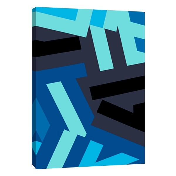 PTM Images 9-108748 PTM Canvas Collection 10" x 8" - "Monochrome Patterns 1 in Blue" Giclee Abstract Art Print on Canvas