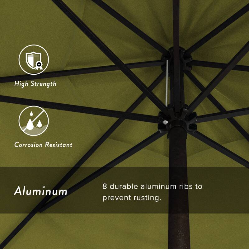 North Bend 9-foot Round Auto-tilt, Bronze Finish, Sunbrella Patio Umbrella by Havenside Home