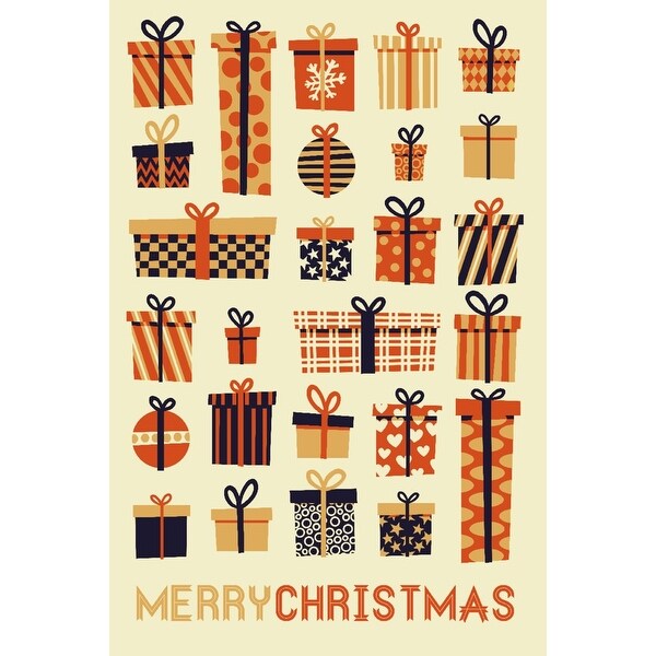 Gift Pattern Retro Christmas Lantern Press Artwork Art Print Multiple Sizes Available 9 X 12 Art Print