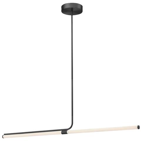 Dainolite Corvette Modern and Contemporary 24W Horizontal Pendant, Matte Black w/ White Acrylic Diffuser