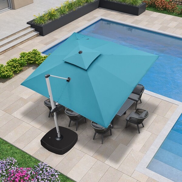 KAKERA9 丸型プレート　蓄光ブルー　リヒテン　ハツリ PURPLE LEAF 10 x 12ft Outdoor Rectangle Large Cantilever Umbrella