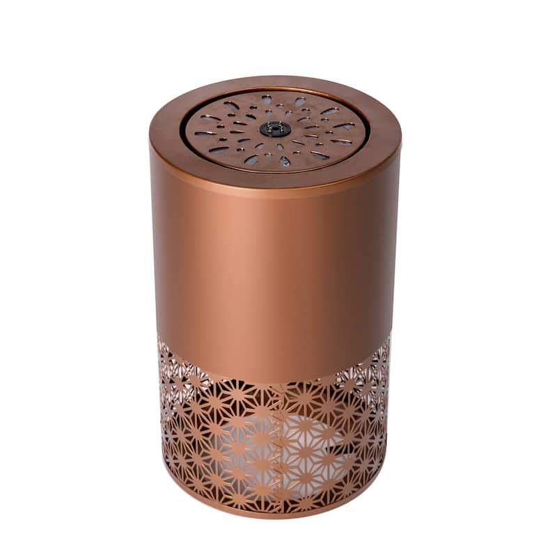 Christopher Knight Home - Modern 20.87"H Metal Outdoor Water Fountain with LED Lights & Candle Style Cutout Design