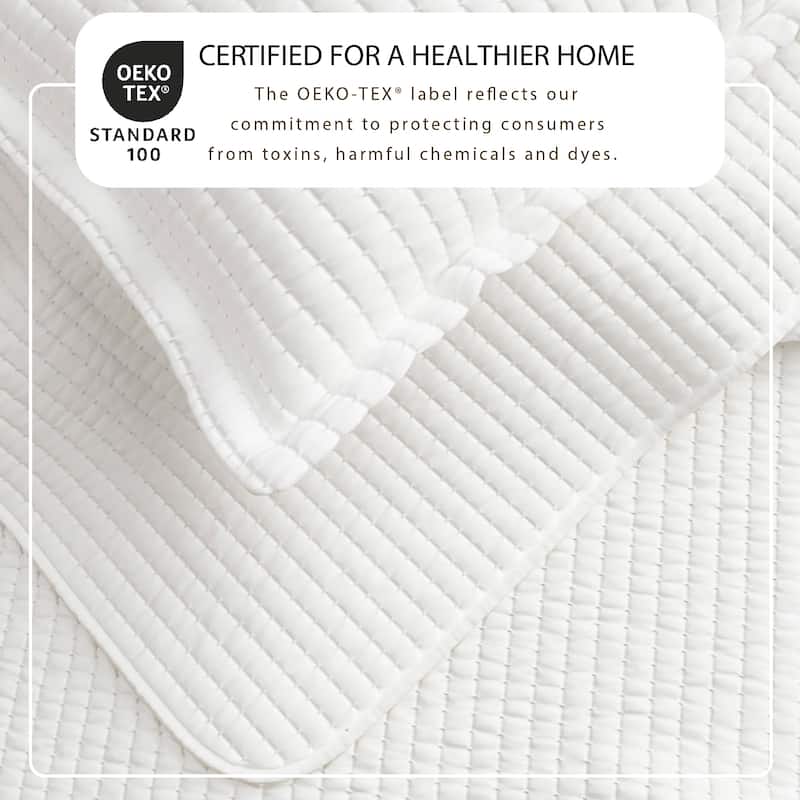 Linery & Co. Detailed Channel Stitch Quilt Set With Shams.