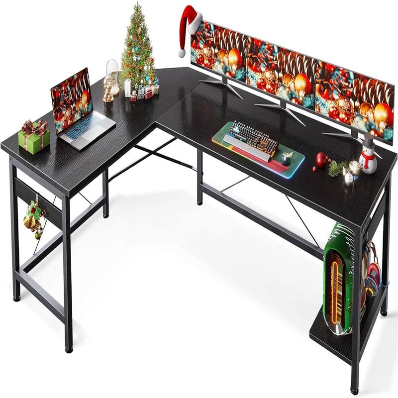 L Shaped Corner Computer Desk - Black