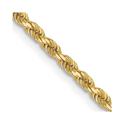 Curata 14k Yellow Gold Lobster Claw Closure Valu plus 2.00mm Sparkle Cut Chain Bracelet