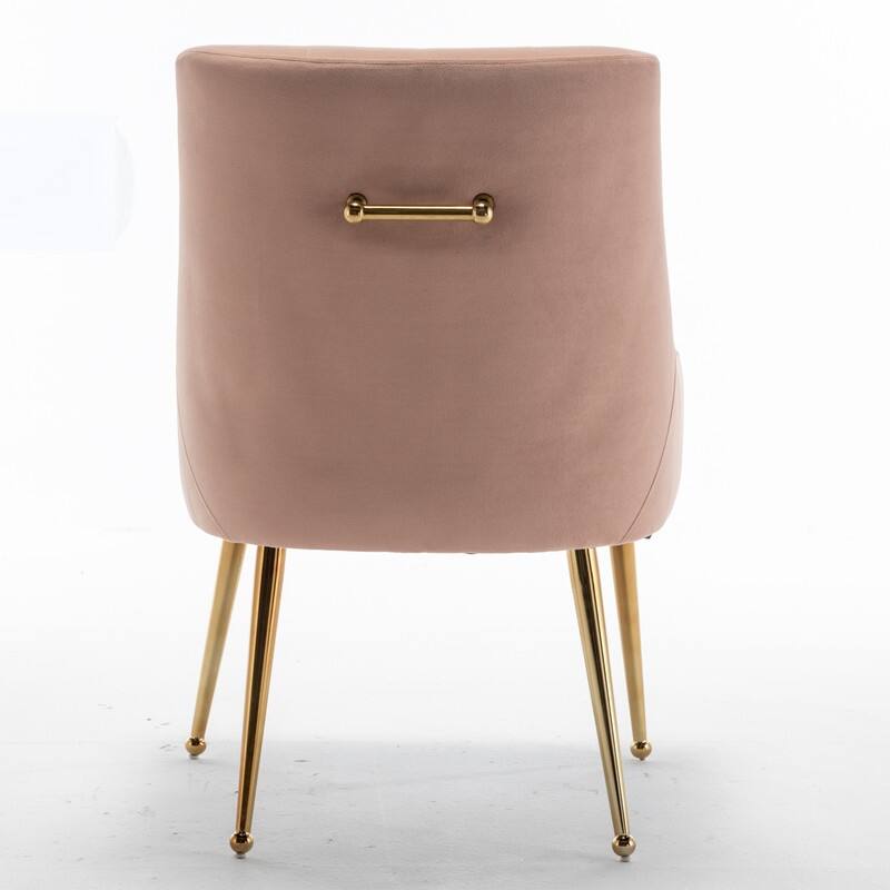 SEYNAR Modern Velvet Dining Chairs Set of 4, Upholstered Accent Chair Tufted Back Armless Chair with Back Pull