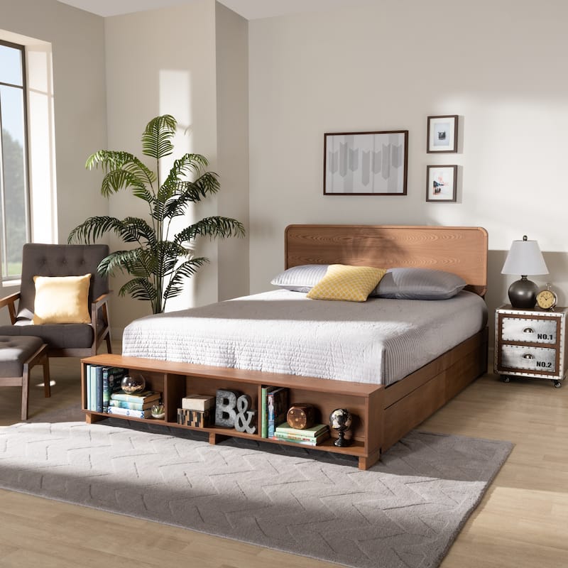 Vita Modern Transitional Wood 4-Drawer Platform Storage Bed