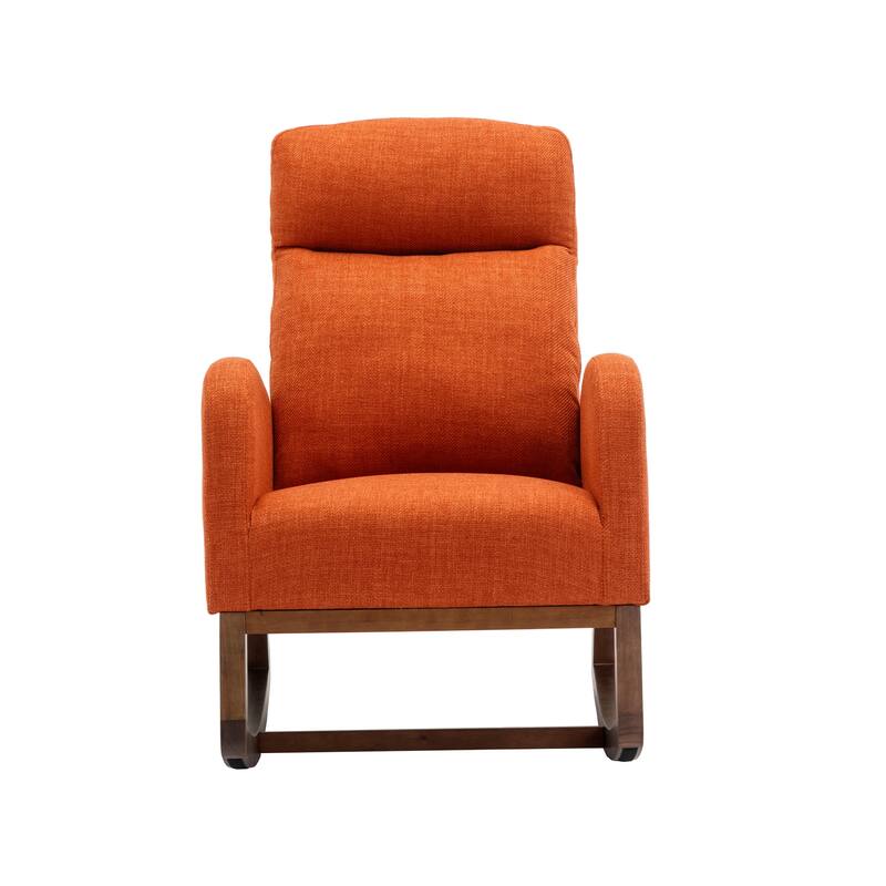 GDFStudio - Amelia Linen Upholstered Rocking Chair with Spacious Seat and Tall Back Design