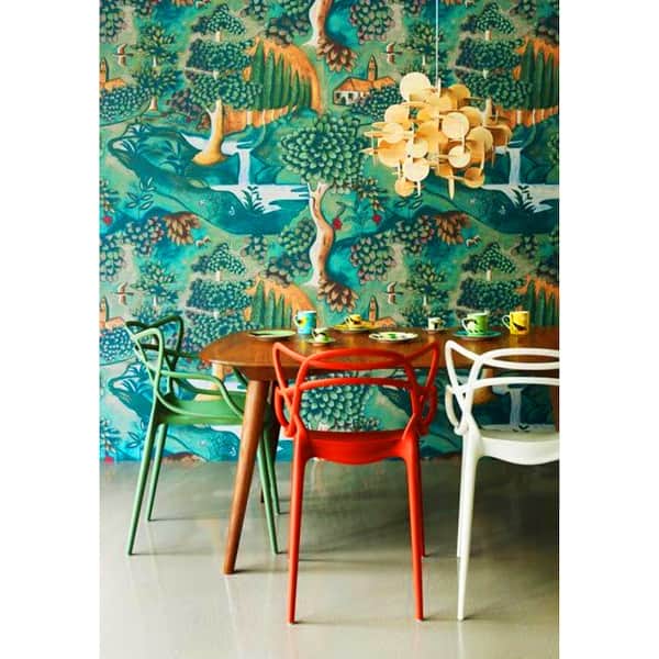 Single Modern Contemporary Design Master Green Dining Arm Chairs