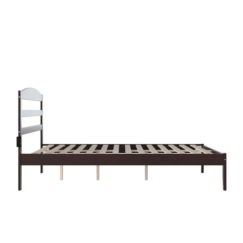Warren Solid Wood Platform Bed with Attachable USB Charger
