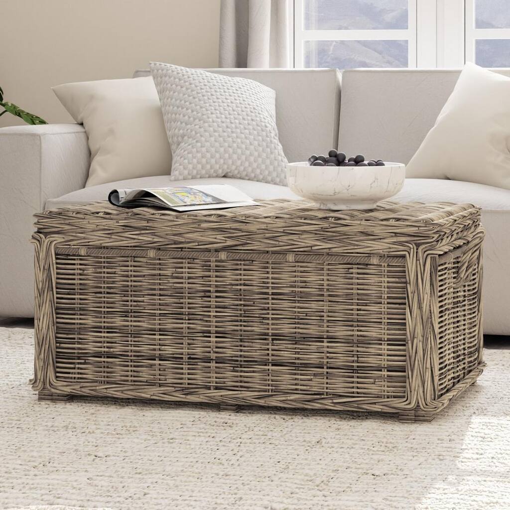 Key Largo Rattan Storage Coffee Table With Lid