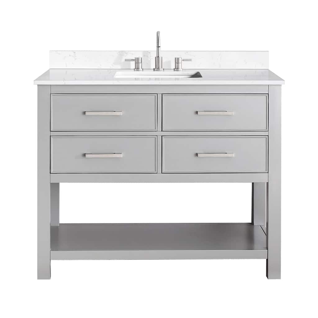 Avanity Brooks 43 in. Vanity in Chilled Gray finish and Cala White Engineered Top