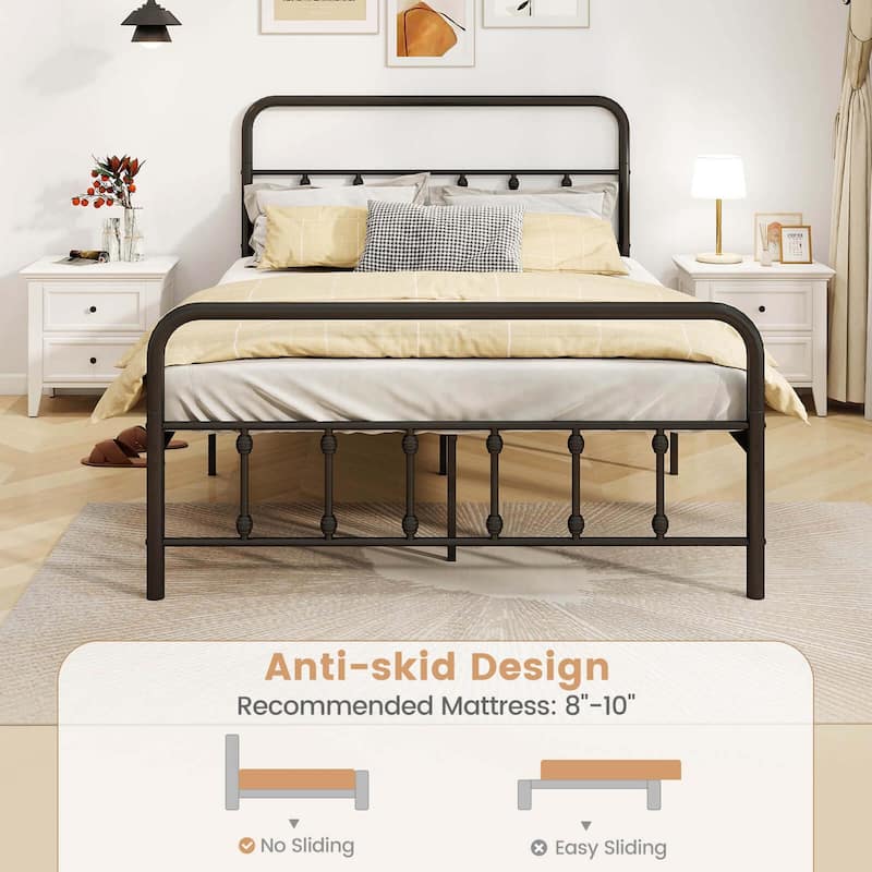 Costway Full/Queen/King Size Bed Frame with Headboard Under Bed